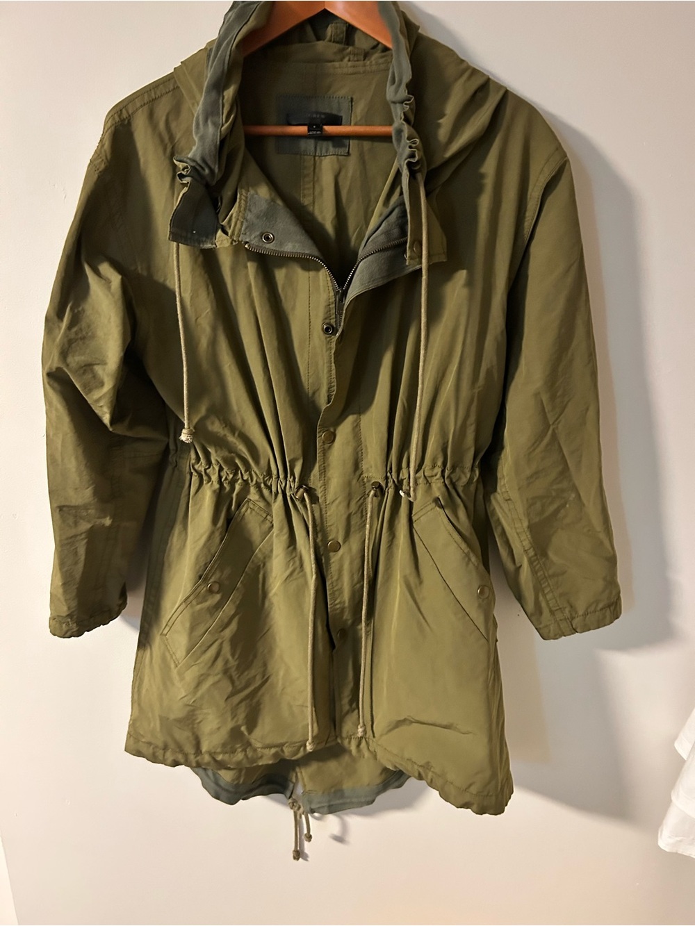 J. Crew Olive Green Hooded Utility Anorak Jacket